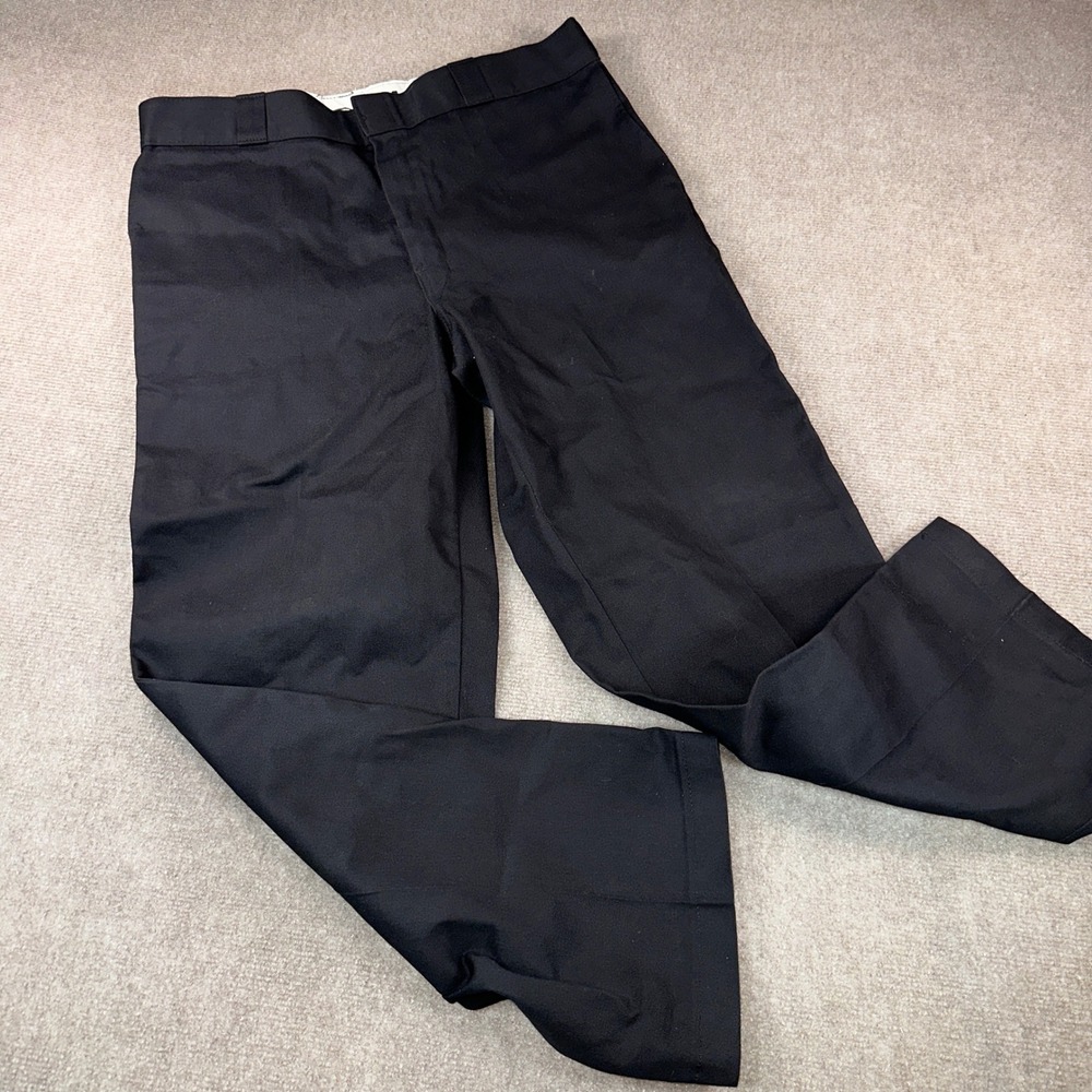 Dickies 874 Original Fit Work Pants Mens 38x30 Black Straight Leg Chino Trousers